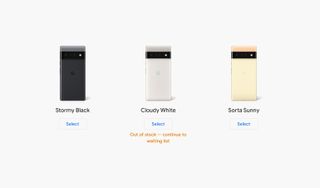 google pixel 6 order page and waitlist