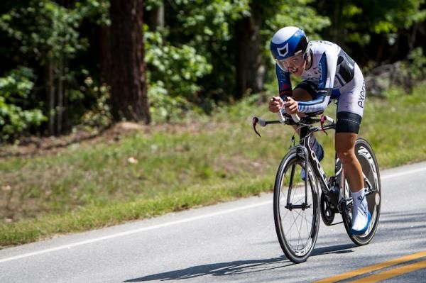 Kaitlin Antonneau (Exergy) on the way to becoming the women's U23 National Champion.