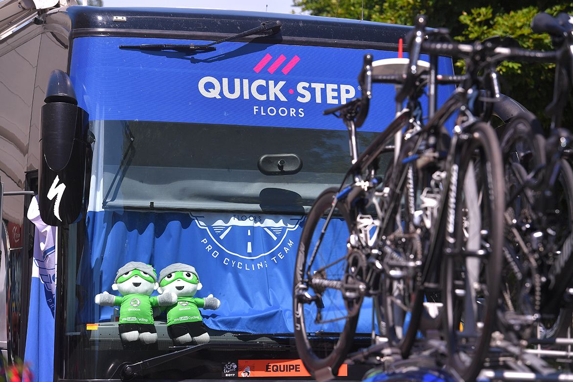 The Quick-Step bus before Stage 5 of the Tour de France