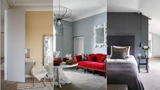 gray paint used in various interior schemes