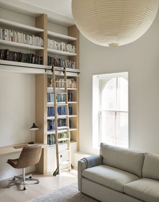a study with a library ladder
