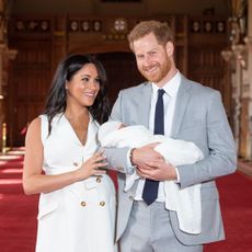 The Duke & Duchess Of Sussex Pose With Their Newborn Son