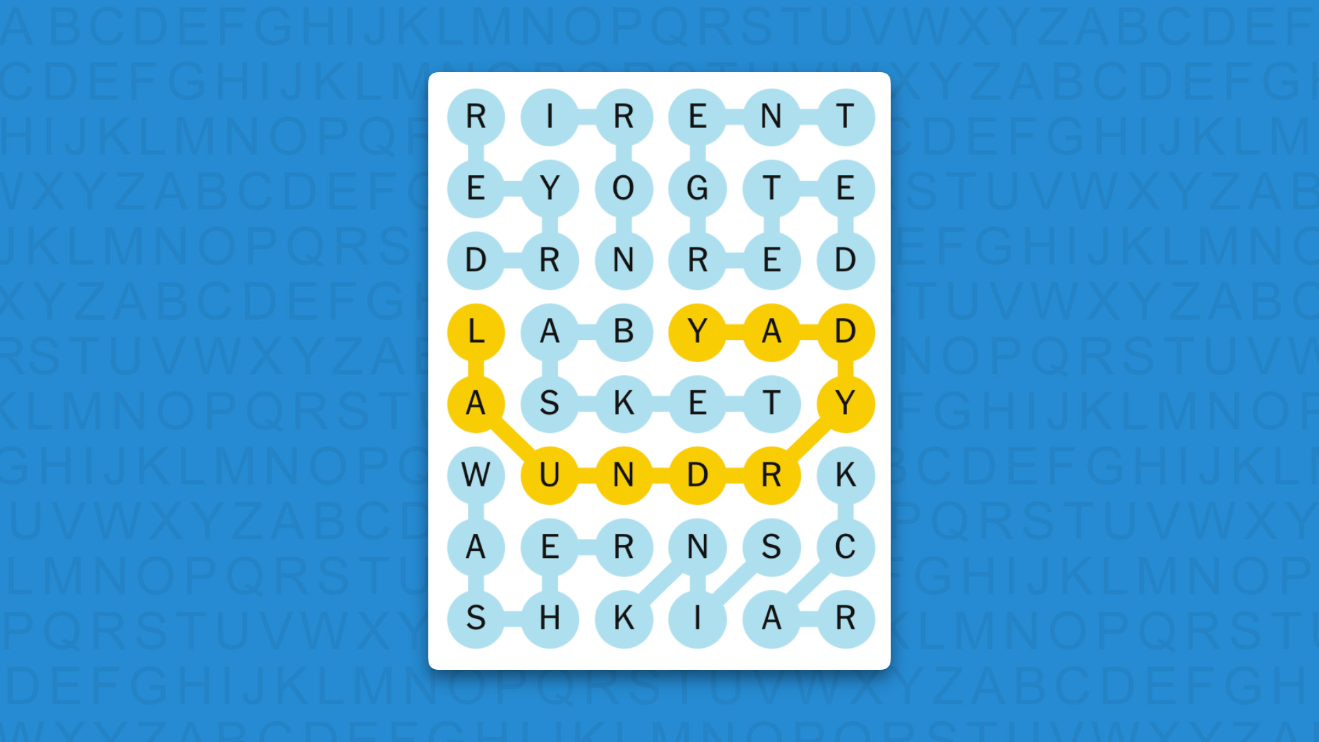 NYT Strands answers for game 965 on a blue background