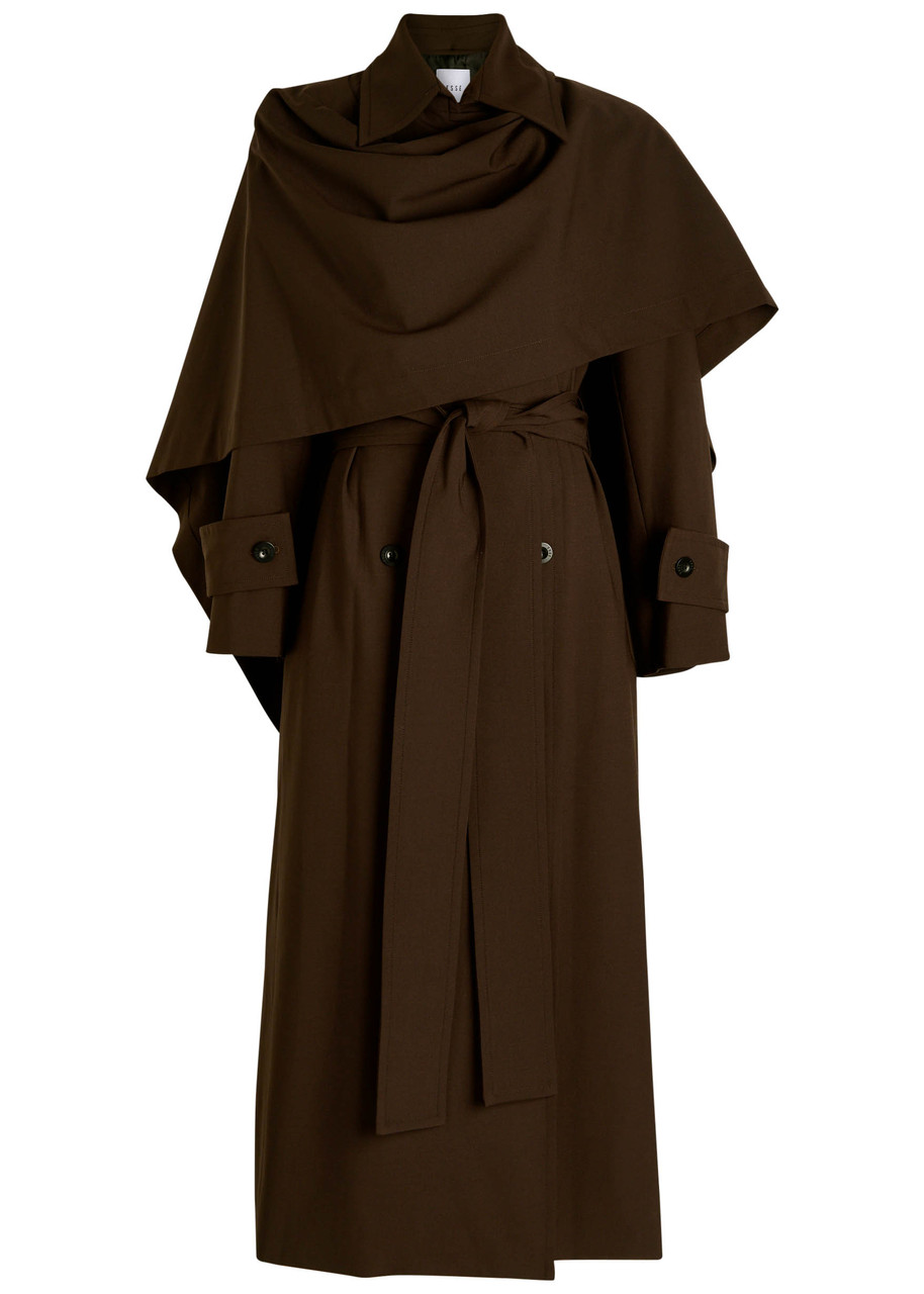 Onus Cape-Effect Woven Trench Coat