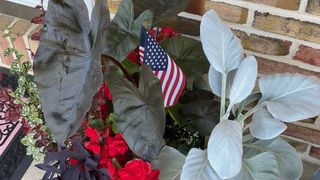 US flag in flowers