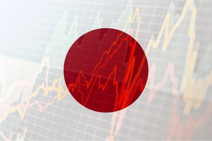 Flag of Japan invest in Japan concept