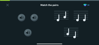 A screenshot from the Duolingo Music app.