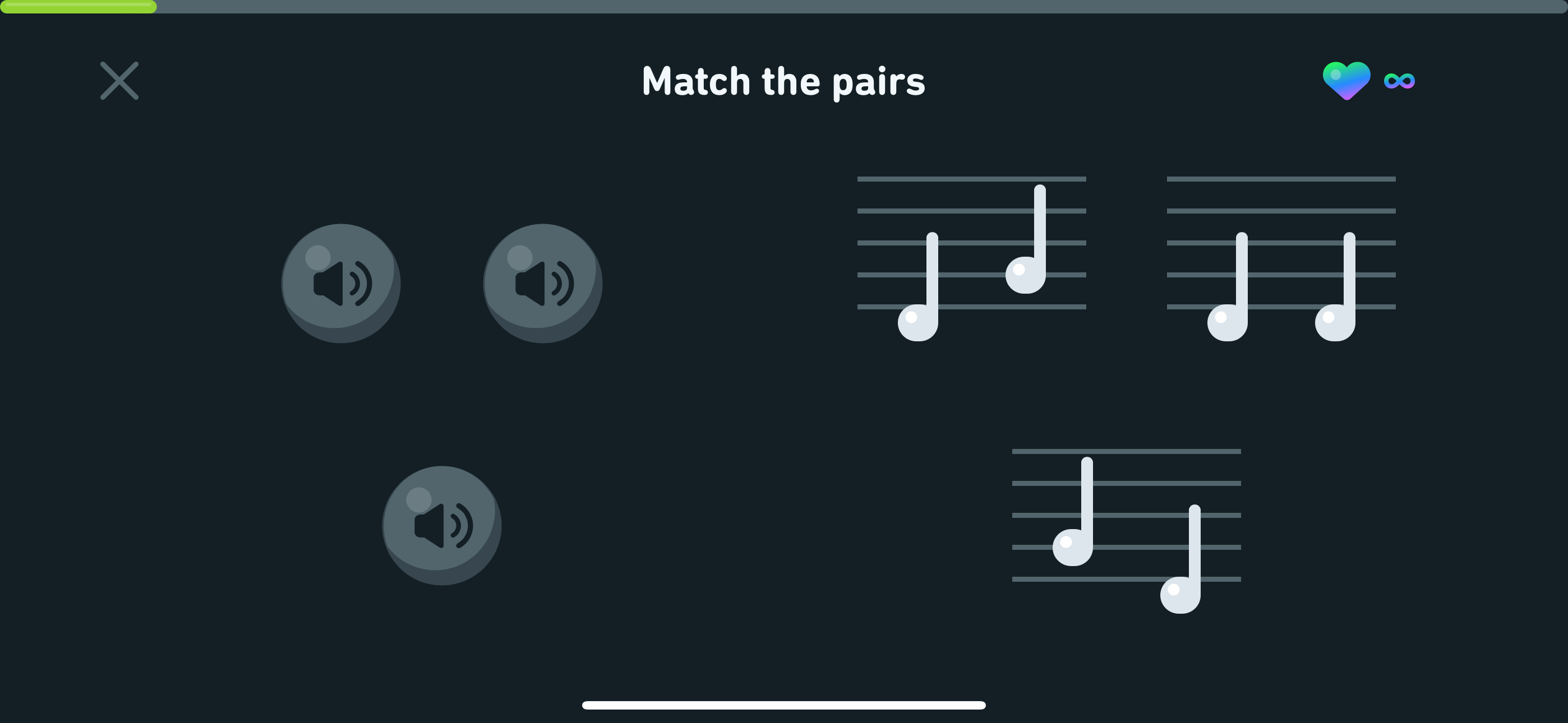 A screenshot of the Duolingo Music app.
