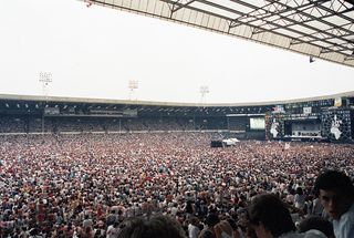 Live Aid at London's Wembley Stadium on July 13, 1985.