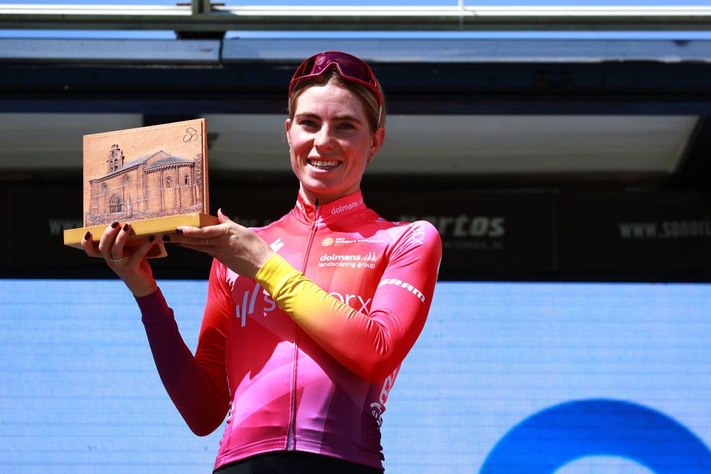 LAGUNAS DE NEILA SPAIN MAY 22 Demi Vollering of Netherlands and Team SD Worx celebrates at podium as stage winner during the 7th Vuelta a Burgos Feminas 2022 Stage 4 a 1251km stage from Covarrubias to Lagunas de Neila 1867m VueltaBurgos BurgosFem UCIWWT on May 22 2022 in Lagunas de Neila Spain Photo by Gonzalo Arroyo MorenoGetty Images
