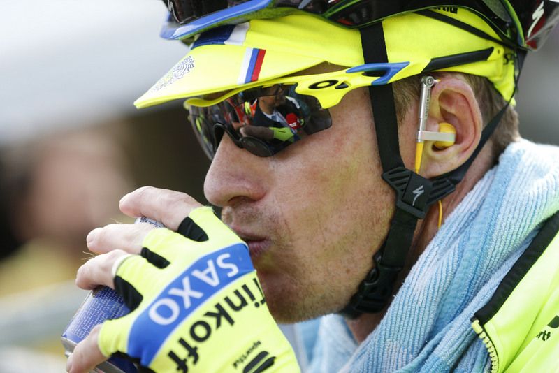 Michel Rogers enjoys a post-race drink