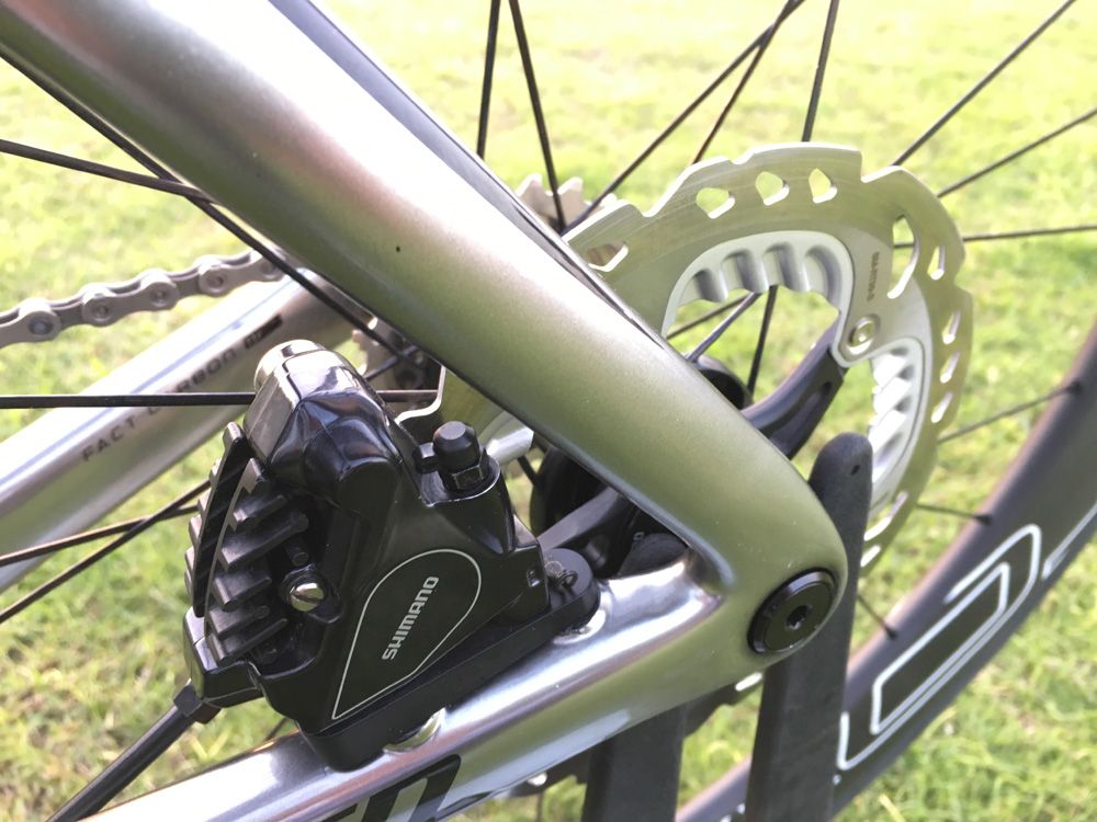 The rear disc brake close up
