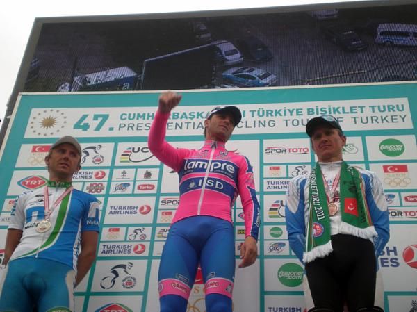 Top 3 in Pamukkale: Bartosz Huzarski, Alessandro Petacchi, Alexander Efimkin
