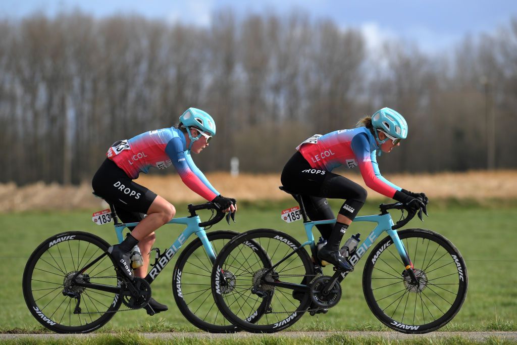 OETINGEN BELGIUM MARCH 14 April Tacey of United Kingdom Anna Henderson of United Kingdom and Jumbo Visma Team during the 1st GP Oetingen Womens Elite a 120km race from Oetingen to Oetingen gpoetingen on March 14 2021 in Oetingen Belgium Photo by Luc ClaessenGetty Images
