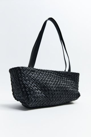 Petit Woven Trapeze Bag - Black