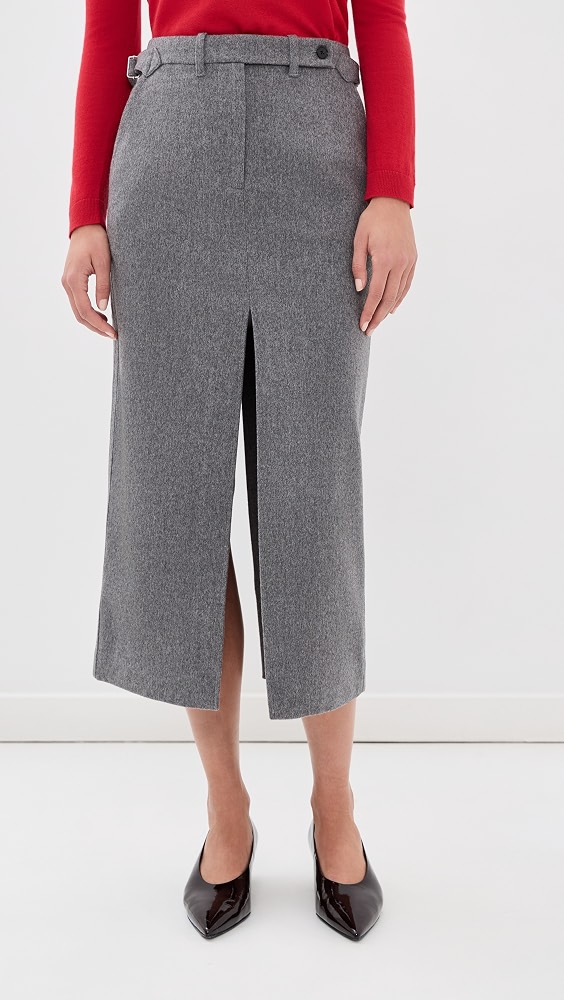 Tailored Pencil Skirt - Grey Melange