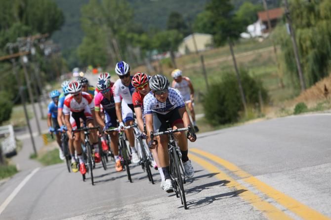 Robin Carpenter (Hincapie) leads the break.