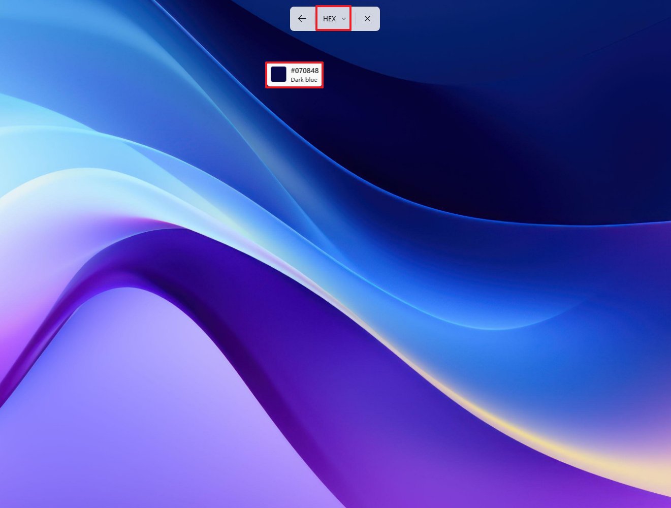 Color picker on Windows 11