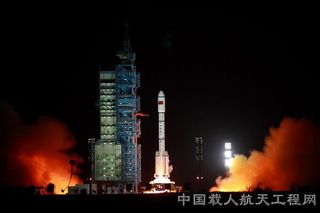 China's first space laboratory module, Tiangong 1 (Chinese for