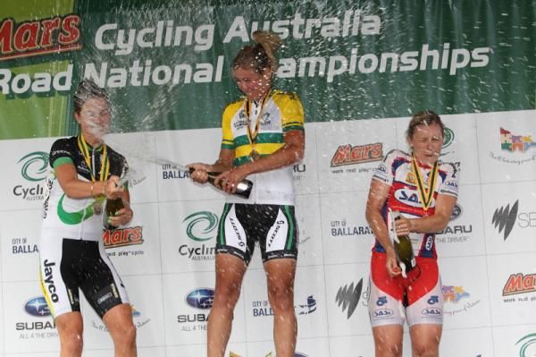 Celebration time for the women on the podium.