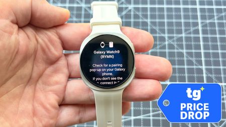 Close-up of the Samsung Galaxy Watch 9 in white