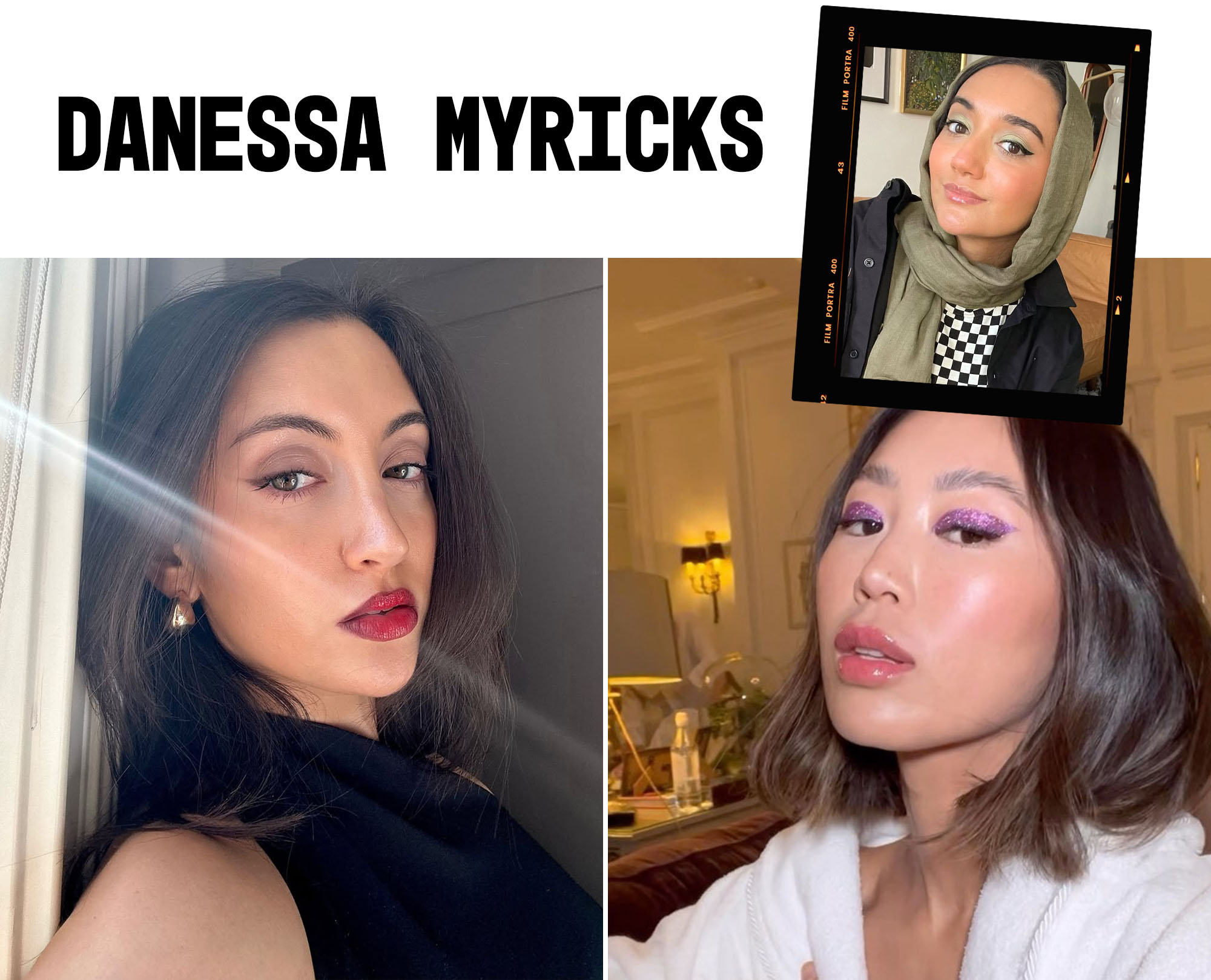 Collage of content creators testing beauty products