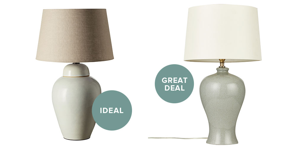 lamp light with fishtail lamp base and ceramic finish