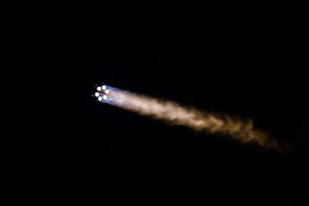 A Russian Proton-M rocket launches the Express 80 and Express 103 communications satellites for the Russian Satellite Communications Company from Baikonur Cosmodrome on July 30, 2020.