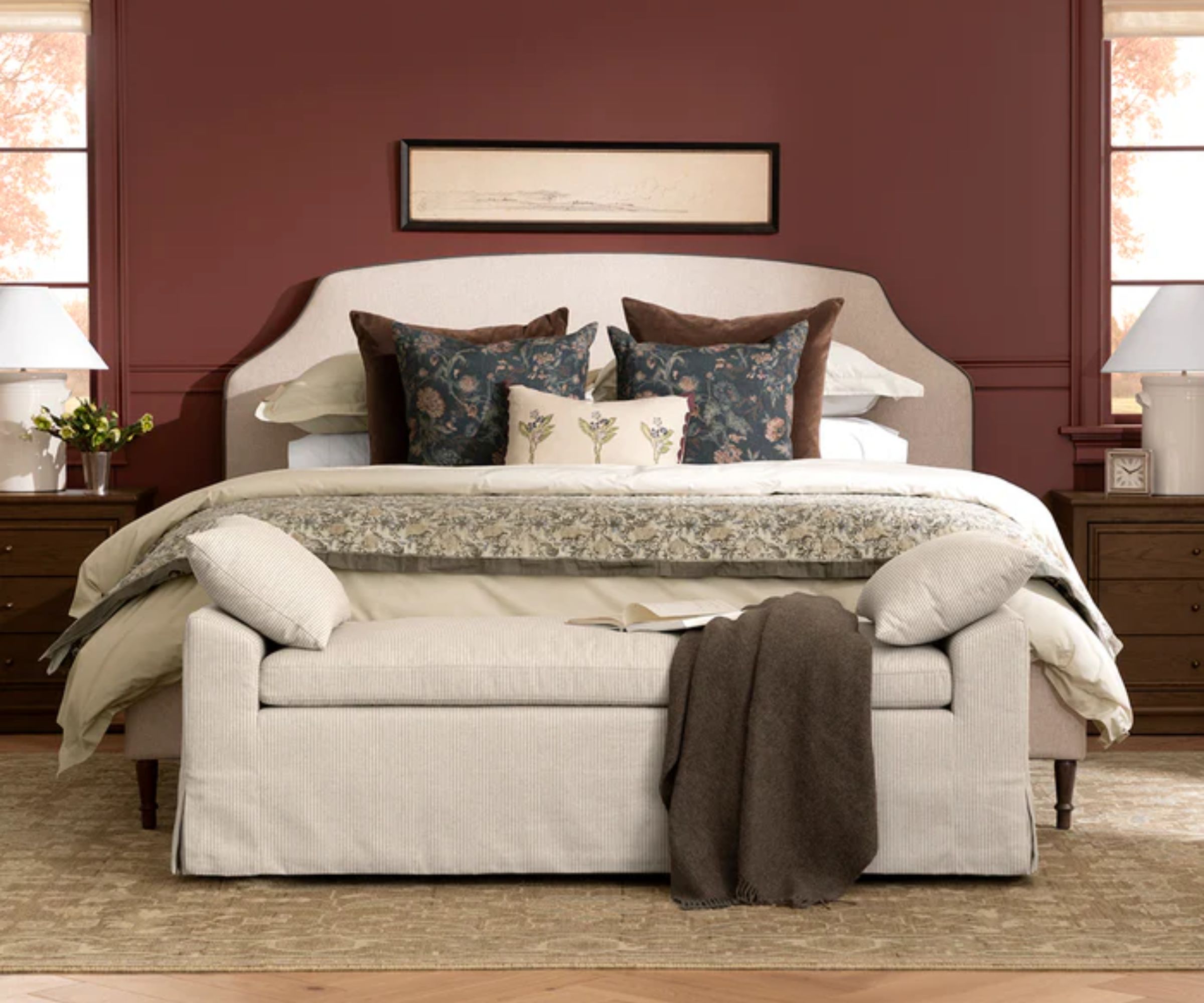 burgundy bedroom by mcgee and co