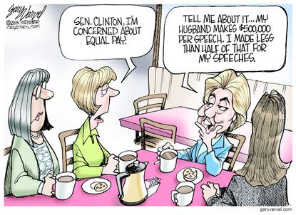 Political cartoon U.S. Hillary Clinton Equal Pay