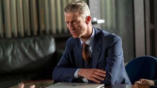 Peter Scanavino as A.D.A Dominick "Sonny" Carisi Jr. frowning in Law & Order: SVU season 26 episode 9