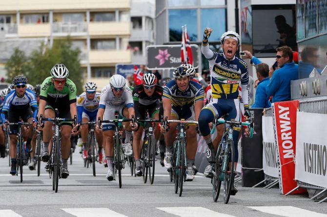 Kenny van Hummel (Vacansoleil-DCM) wins the opening stage of the inaugural Arctic Race of Norway