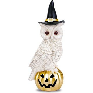 TIE-DailyNec Halloween Owl Statue Pumpkin Figurine Decorations,