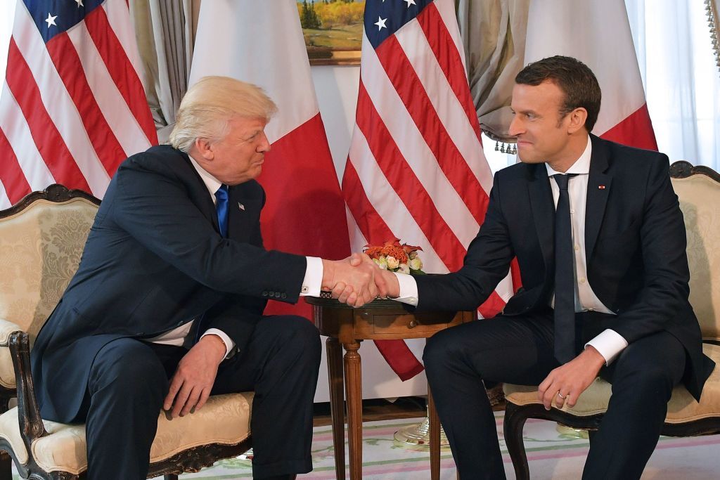 Donald Trump and Emmanuel Macron.