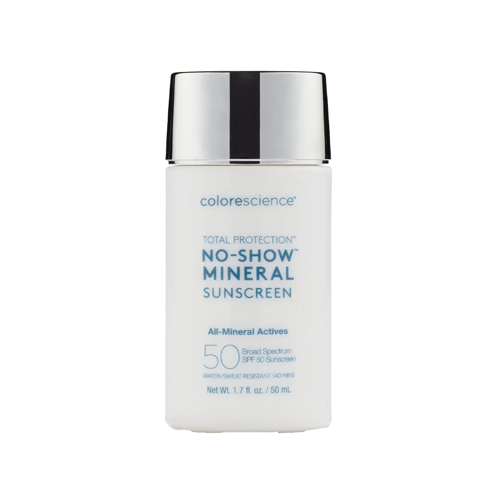 Colorescience Total Protection No-Show Mineral Sunscreen Spf 50, 1.7oz, 100% Invisible All-Mineral Sunscreen for All Skin Tones &amp; Types