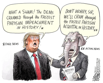 Political Cartoon U.S. Trump GOP impeachment