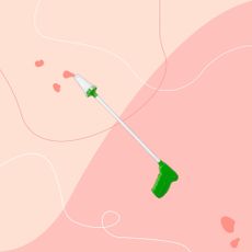 spider catcher on pink graphic background