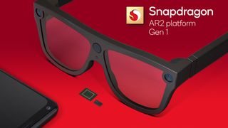 Mockup of smart glasses of the future, featuring a slimmer frame thanks to the new AR2 platform from Qualcomm