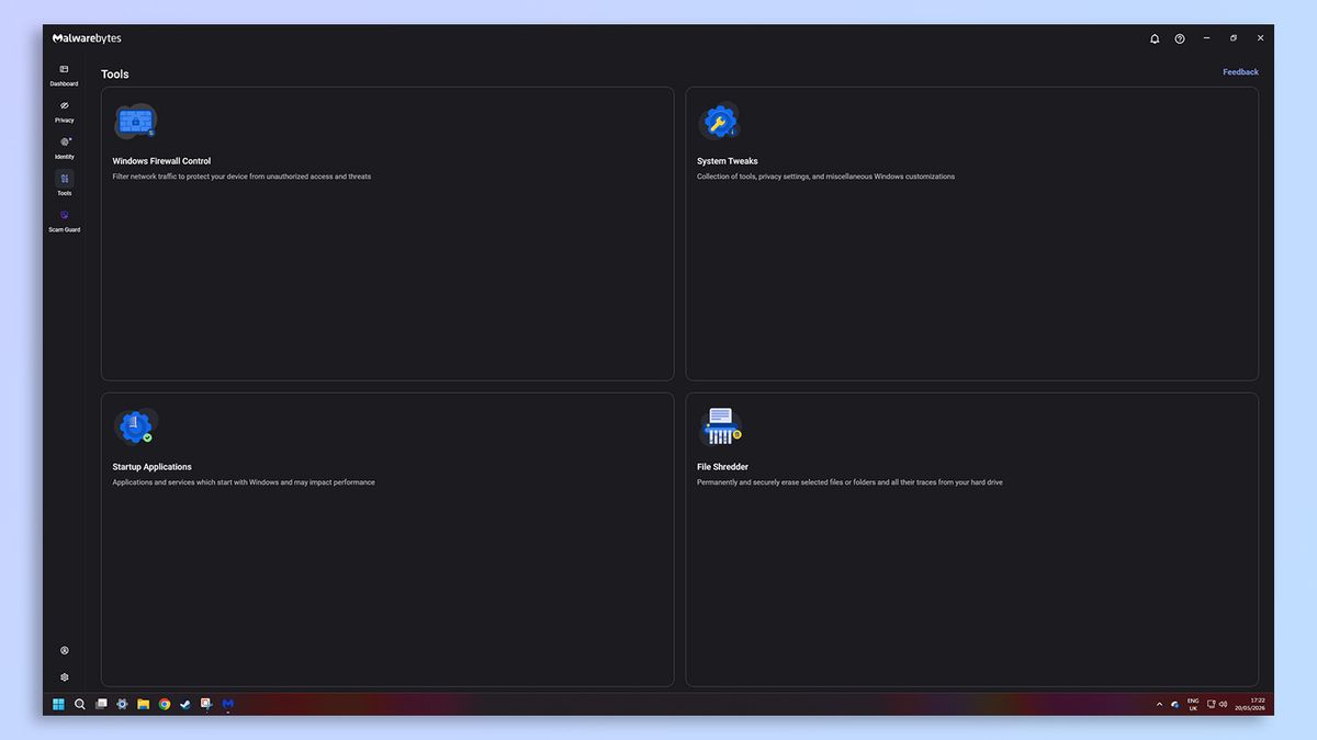 Malwarebytes antivirus software screenshot