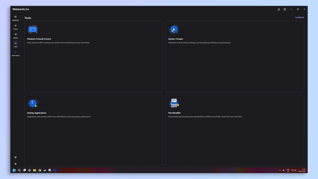 Malwarebytes antivirus software screenshot