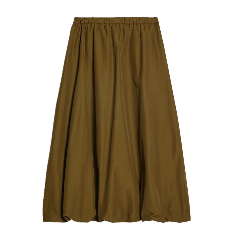 River Island , Khaki Bubble Hem Midi Skirt