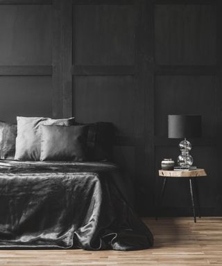 Black painted bedroom