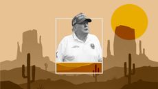 Illustration of Donald Trump in an Arizona desert
