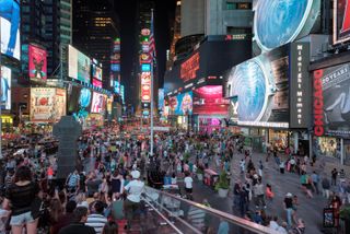 Times Square at night in Manhattan, New York