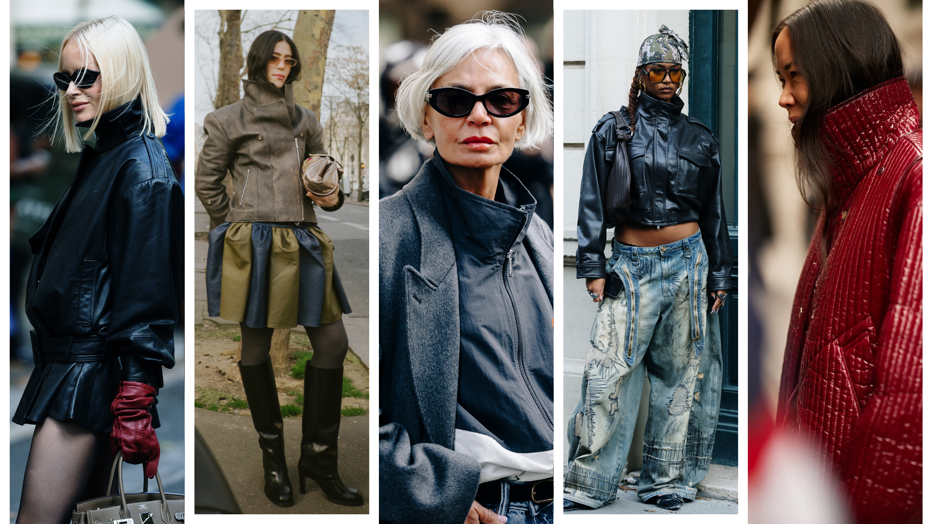 woman at fashion week funnel-neck jackets
