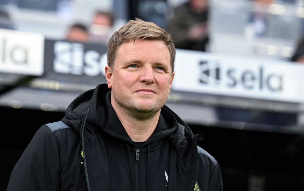 Newcastle United Head Coach Eddie Howe looks on during the Premier League match between Newcastle United and Fulham FC at St. James Park on December 16, 2023 in Newcastle upon Tyne, England. (Photo by Serena Taylor/Newcastle United via Getty Images)