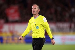 Referee Marco Fritz looks on during the Bundesliga match between Sport-Club Freiburg and 1. FSV Mainz 05 at Europa-Park Stadion on April 21, 2024 in Freiburg im Breisgau, Germany. (Photo by Adam Pretty/Getty Images) Euro 2024 referee