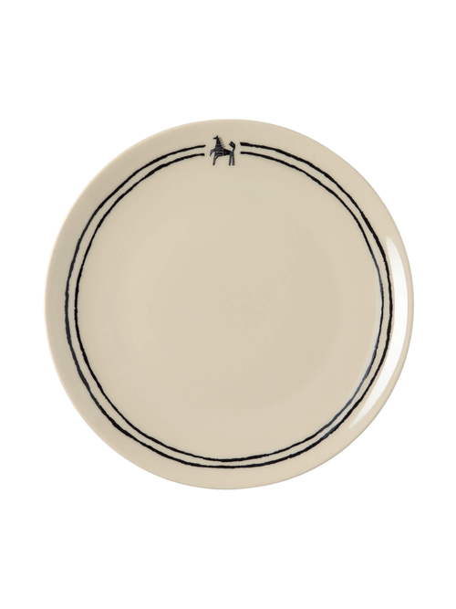 Corvo White and Black Patterned Dinner Plate
