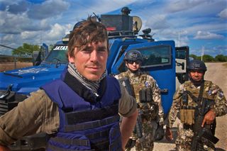 Simon with border patrol guards