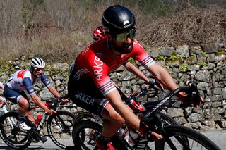 LEVENS FRANCE MARCH 14 Jacopo Mosca of Italy and Team Trek Segafredo Nacer Bouhanni of France and Team Arkea Samsic during the 79th Paris Nice 2021 Stage 8 a 927km stage from Le PlanduVar to Levens 518m Stage itinerary redesigned due to COVID19 lockdown imposed in the city of Nice ParisNice on March 14 2021 in Levens France Photo by Bas CzerwinskiGetty Images